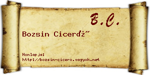 Bozsin Ciceró névjegykártya